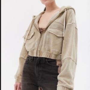 Taupe cropped jacket